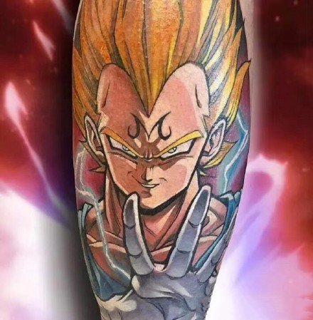 梦幻彩色的一组动漫人物的纹身图片