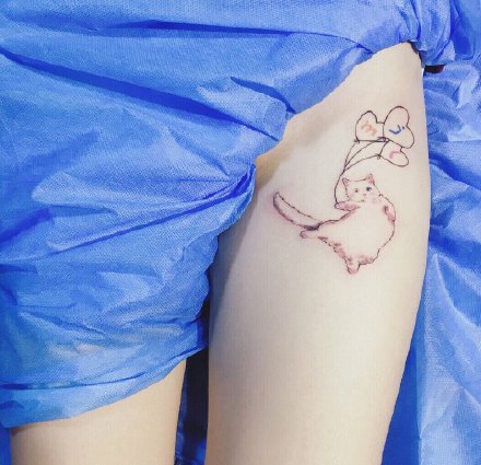 性感的9张女生大腿处小清新纹身图案