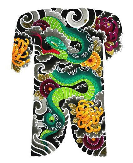 36款满背全胛通体的纹身效果图手稿赏析