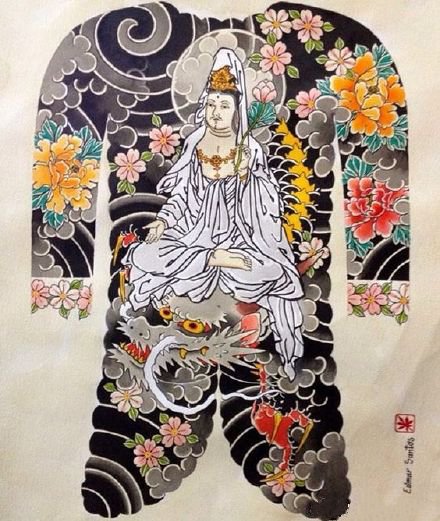 36款满背全胛通体的纹身效果图手稿赏析