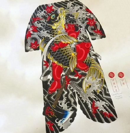 36款满背全胛通体的纹身效果图手稿赏析