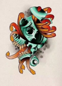 36款日式小清新的彩图纹身手稿图片