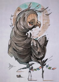 一组创意的school彩色妖魔鬼怪纹身手稿图片