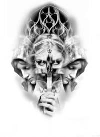 30款包臂写实类的黑色纹身手稿图片