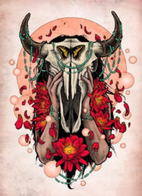 31款撒旦象征的羊头纹身手稿素材图案