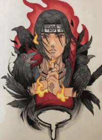 一组火影忍者人物角色的纹身手稿图片赏析