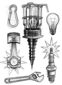 38组适合拼接的school黑灰纹身手稿图片