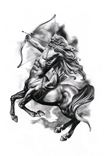 一组创意的黑白色欧美纹身手稿图片