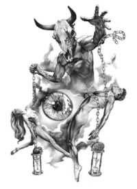 一组创意的黑白色欧美纹身手稿图片