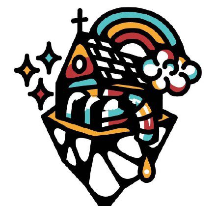 41款oldschool的小清新彩色纹身手稿图案