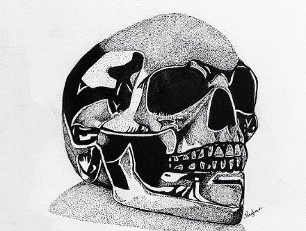 33款欧美黑色的点刺骷髅纹身手稿图片