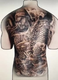 9款传统满背纹身的样板效果图赏析