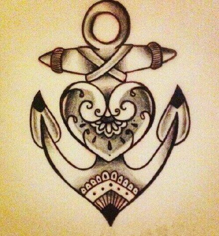 37款船锚纹身主题的手稿图片