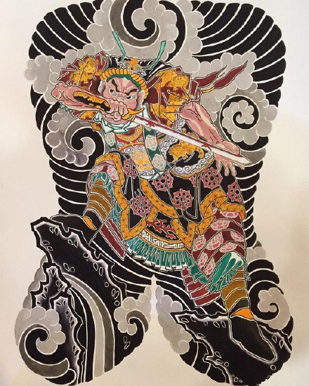 30款传统的大满背全胛等纹身手稿图片赏析