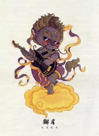 一组趣味神兽摇滚乐队的创意纹身图片