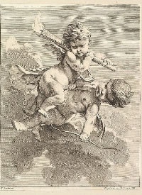 一组欧美小天使等铜版画纹身素材图片