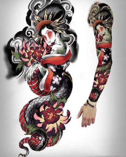 15款花臂的包臂手稿效果图片赏析