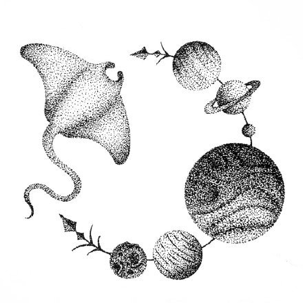 35款创意的黑灰色纹身手稿设计图片