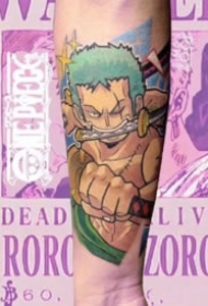 梦幻彩色的一组动漫人物的纹身图片