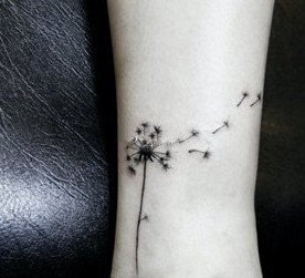 蒲公英纹身：9张小清新的蒲公英纹身图案