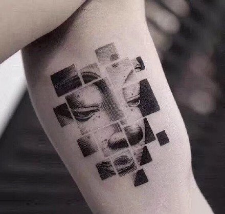 很优秀的一组9张精致几何拼接纹身图案