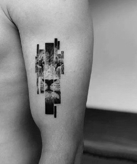 很优秀的一组9张精致几何拼接纹身图案