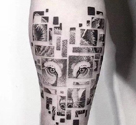 很优秀的一组9张精致几何拼接纹身图案