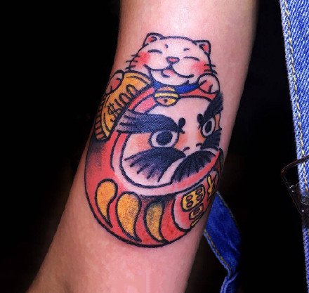 达摩蛋纹身 18款红色的日式达摩蛋纹身图案