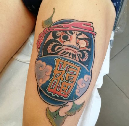 达摩蛋纹身 18款红色的日式达摩蛋纹身图案