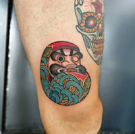 达摩蛋纹身 18款红色的日式达摩蛋纹身图案