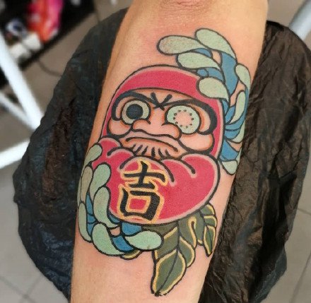 达摩蛋纹身 18款红色的日式达摩蛋纹身图案