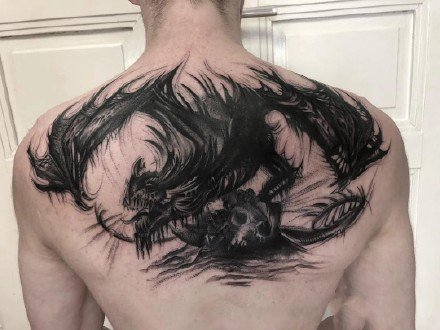 恶龙纹身 9张好看的西方恶龙纹身图案