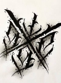 创意的一组花体字纹身设计图片参考