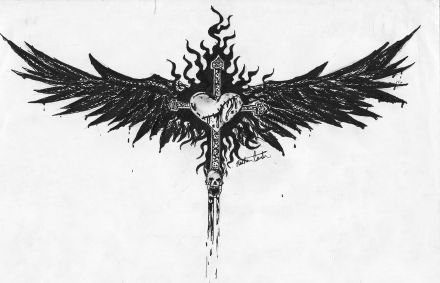 36款双翅膀主题的纹身手稿图片