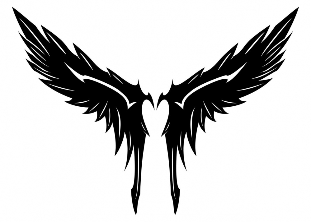 36款双翅膀主题的纹身手稿图片