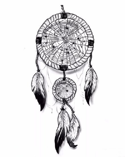 35款唯美的捕梦网纹身手稿素材图片