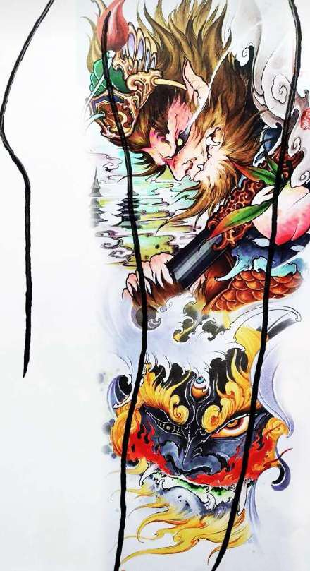 9款传统的花臂包臂纹身效果图赏析