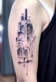 很优秀的一组9张精致几何拼接纹身图案