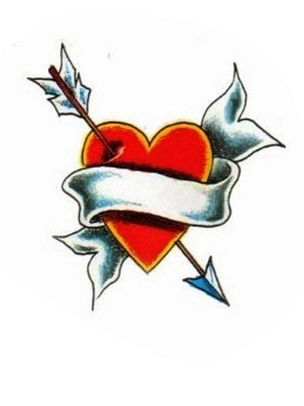 一箭穿心纹身手稿