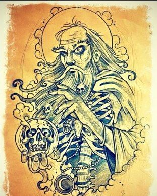 酷黑巫师纹身素材