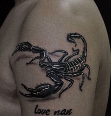 酷炫3D蝎子手臂纹身
