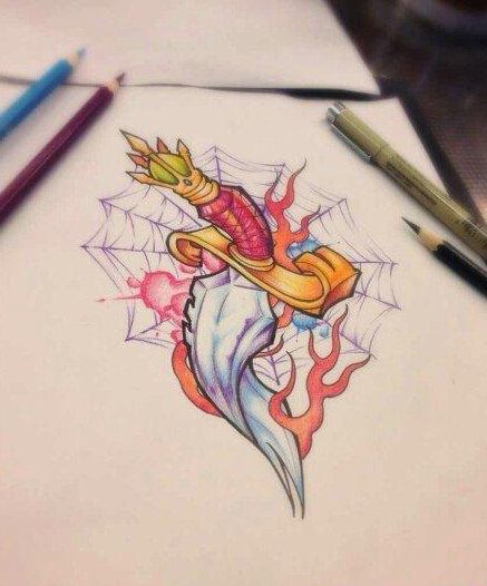 前卫帅气纹身手稿