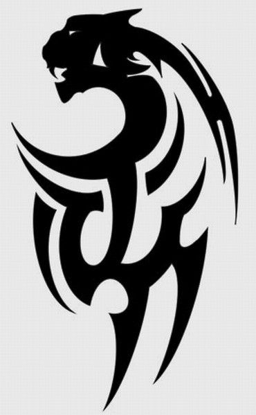 霸气虎豹图腾纹身手稿