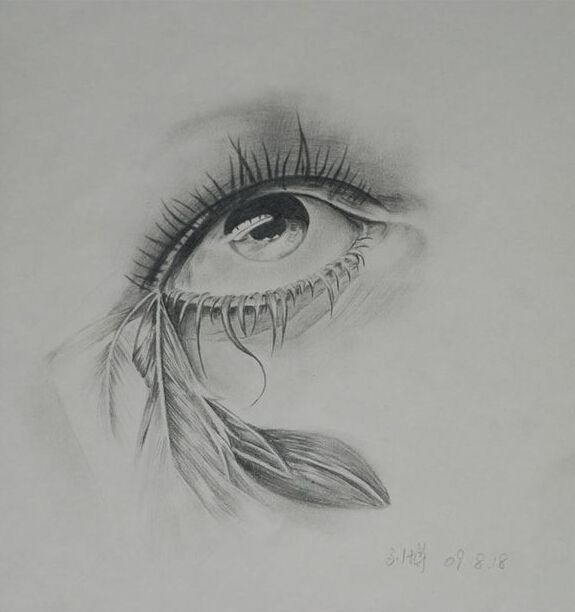 炫酷眼睛纹身手稿素材