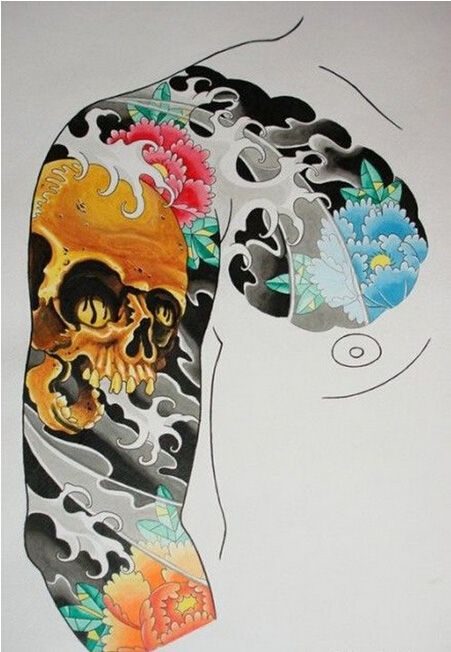 一组半甲纹身手稿素材欣赏