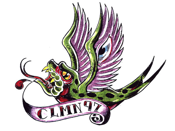 绿色飞龙纹身手稿