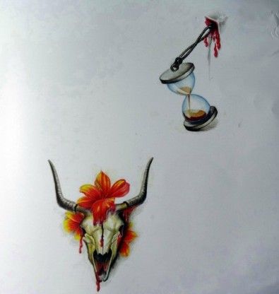 时尚3D风格纹身手稿