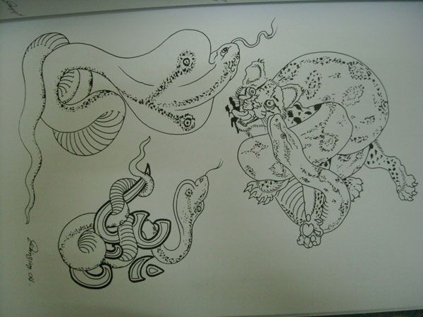 西藏龙蛇传说纹身素材系列