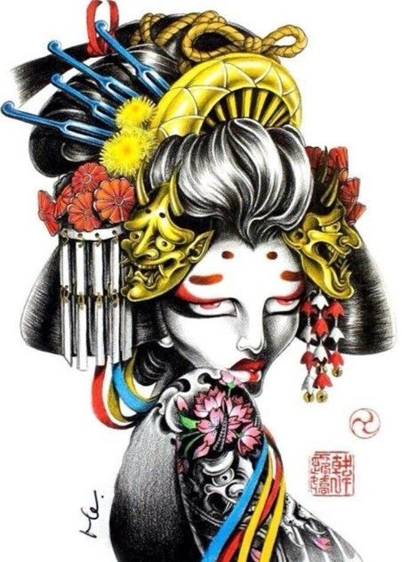 抽象派艺术女妓纹身刺青稿