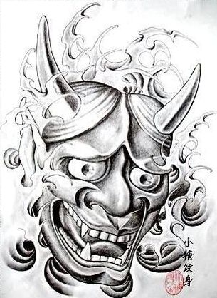 个性恐怖般若纹身素材